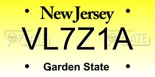 VL7Z1A New Jersey License Plate