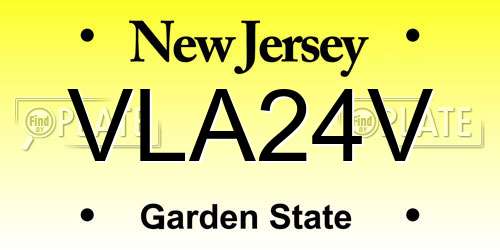 VLA24V New Jersey License Plate