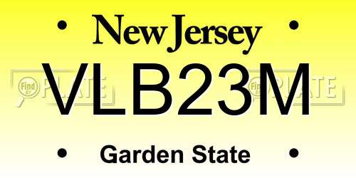 VLB23M New Jersey License Plate