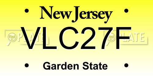 VLC27F New Jersey License Plate