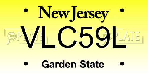 VLC59L New Jersey License Plate