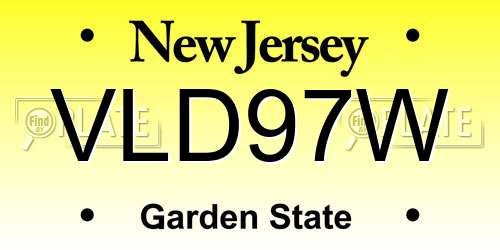 VLD97W New Jersey License Plate