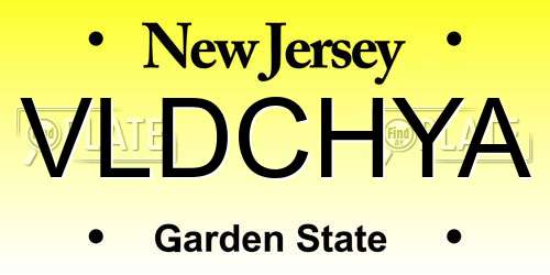 VLDCHYA New Jersey License Plate