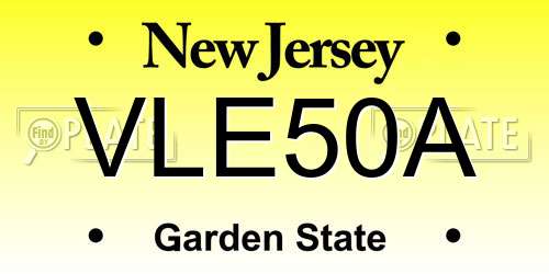 VLE50A New Jersey License Plate