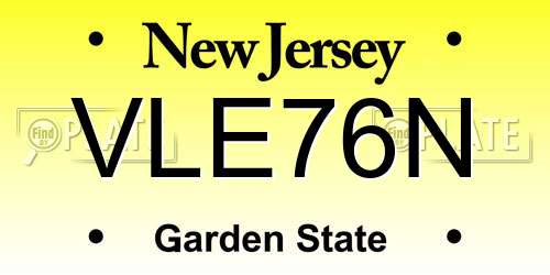VLE76N New Jersey License Plate
