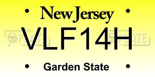 VLF14H New Jersey License Plate