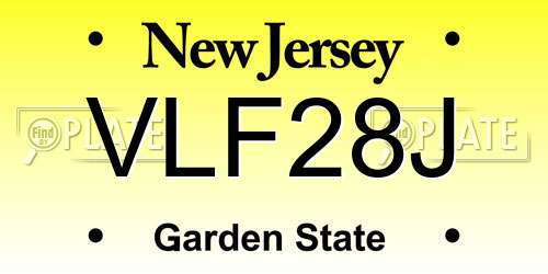 VLF28J New Jersey License Plate