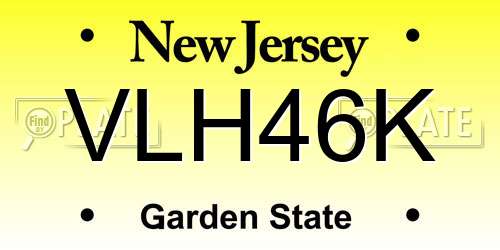 VLH46K New Jersey License Plate