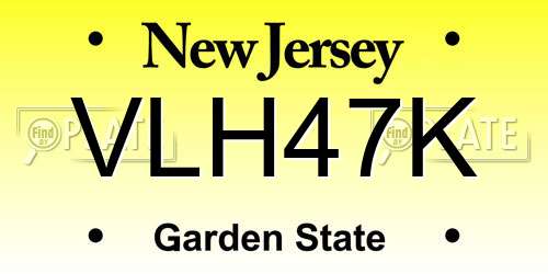 VLH47K New Jersey License Plate