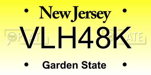 VLH48K New Jersey License Plate