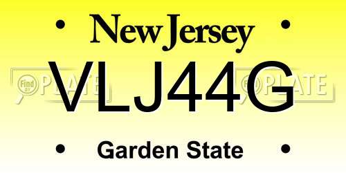VLJ44G New Jersey License Plate