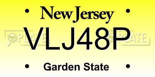 VLJ48P New Jersey License Plate