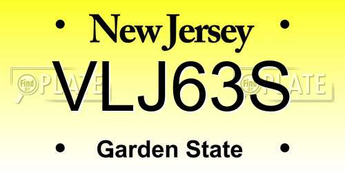 VLJ63S New Jersey License Plate