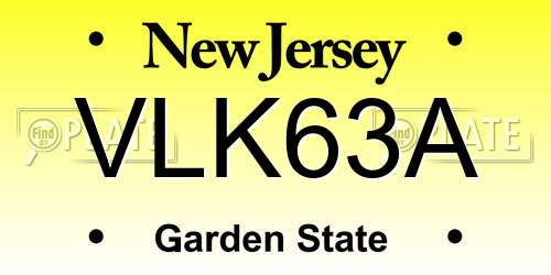 VLK63A New Jersey License Plate