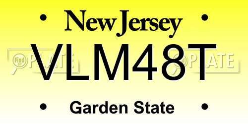 VLM48T New Jersey License Plate