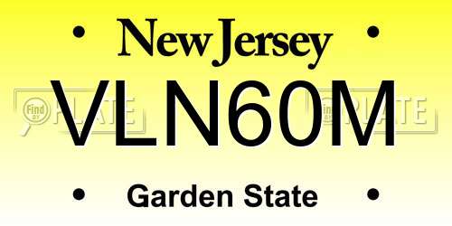 VLN60M New Jersey License Plate