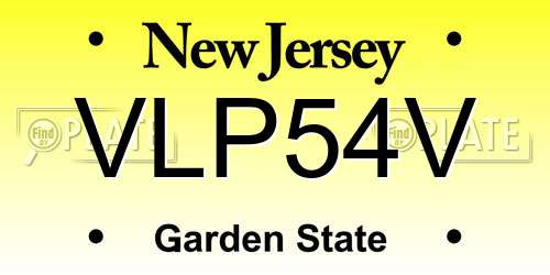 VLP54V New Jersey License Plate