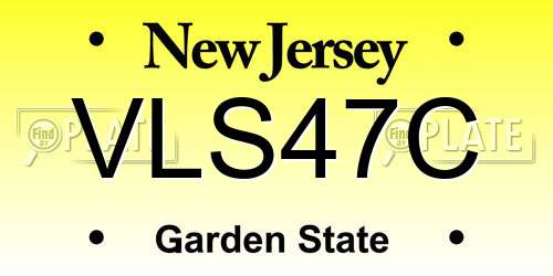 VLS47C New Jersey License Plate