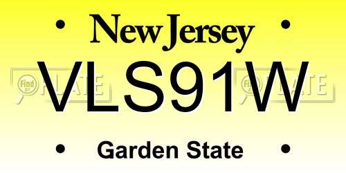 VLS91W New Jersey License Plate