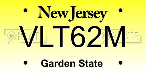 VLT62M New Jersey License Plate