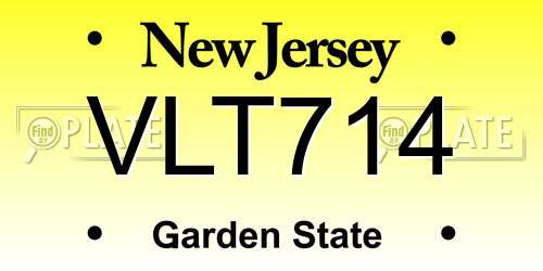 VLT714 New Jersey License Plate