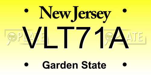 VLT71A New Jersey License Plate