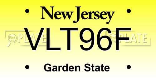 VLT96F New Jersey License Plate