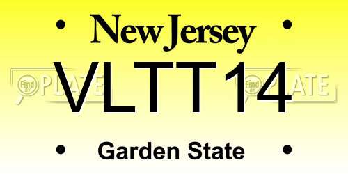 VLTT14 New Jersey License Plate