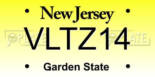 VLTZ14 New Jersey License Plate