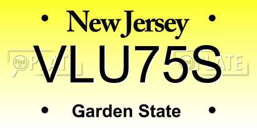VLU75S New Jersey License Plate
