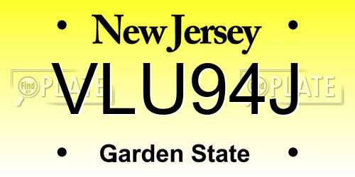 VLU94J New Jersey License Plate