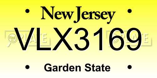 VLX3169 New Jersey License Plate