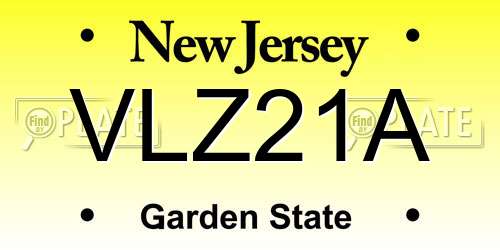 VLZ21A New Jersey License Plate