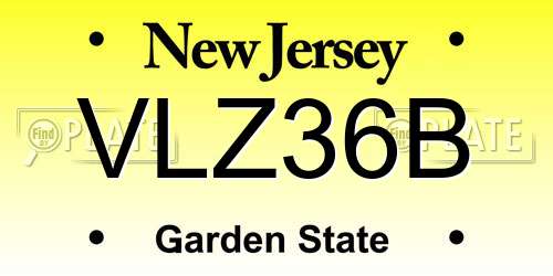 VLZ36B New Jersey License Plate