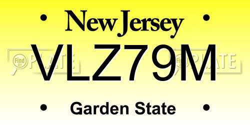 VLZ79M New Jersey License Plate