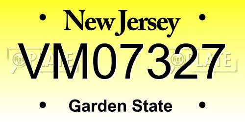 VM07327 New Jersey License Plate