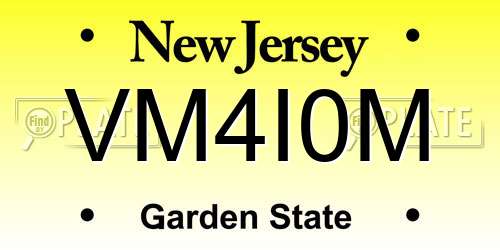 VM4I0M New Jersey License Plate