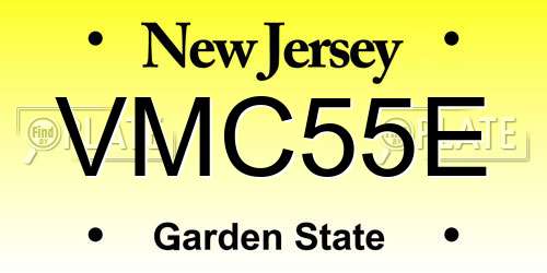 VMC55E New Jersey License Plate