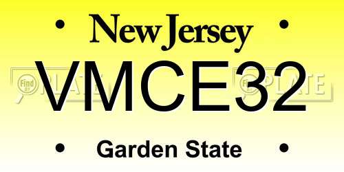 VMCE32 New Jersey License Plate