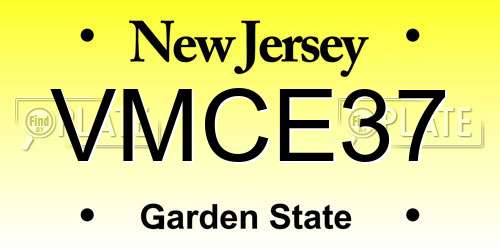 VMCE37 New Jersey License Plate