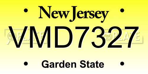 VMD7327 New Jersey License Plate