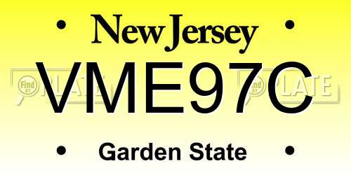 VME97C New Jersey License Plate