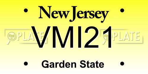 VMI21 New Jersey License Plate