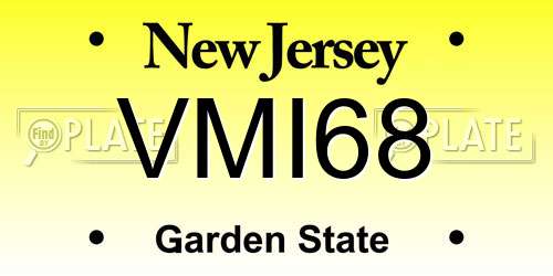 VMI68 New Jersey License Plate