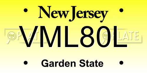 VML80L New Jersey License Plate