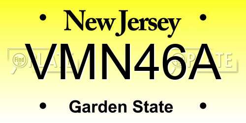 VMN46A New Jersey License Plate