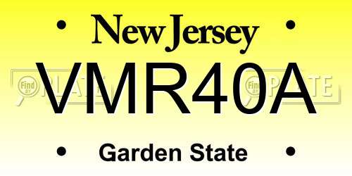 VMR40A New Jersey License Plate