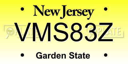VMS83Z New Jersey License Plate