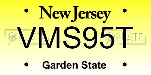 VMS95T New Jersey License Plate