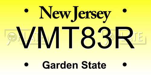 VMT83R New Jersey License Plate